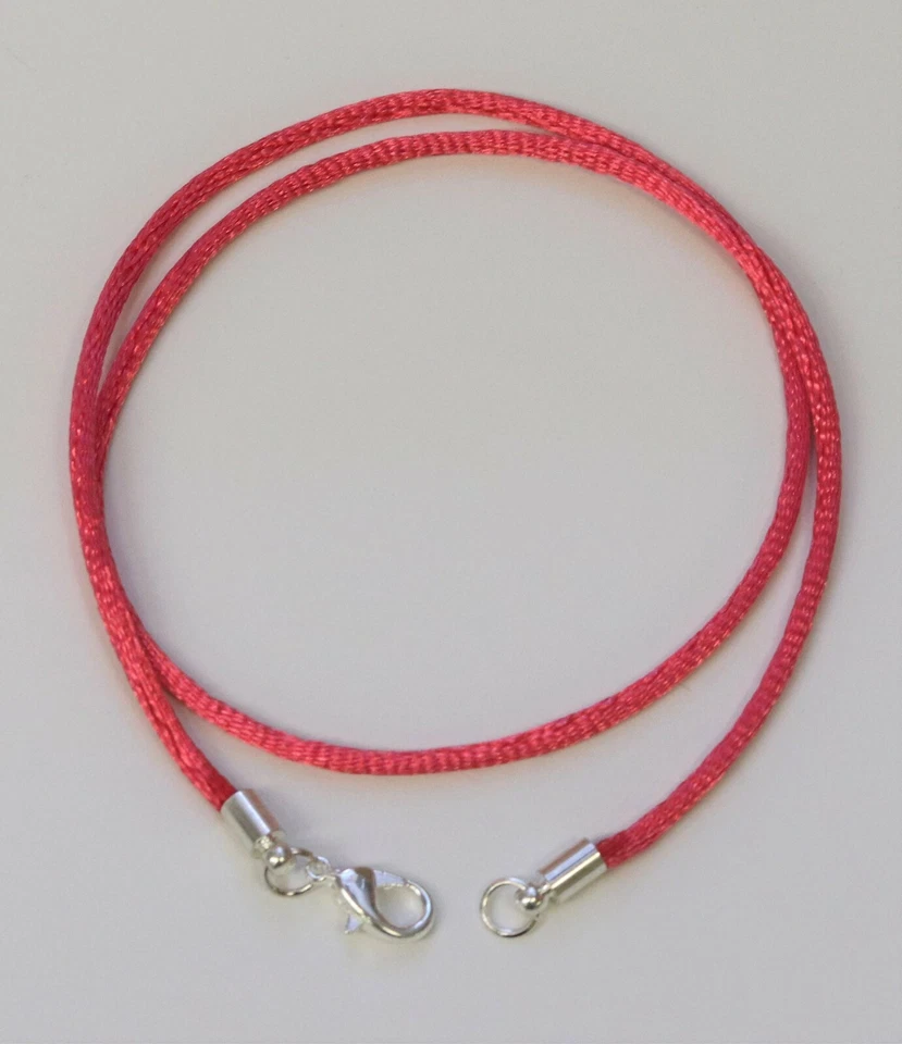 Gargantilha trançada colares 2mm cabo de náilon leve prata fecho lagosta EUA - Imagem 1 de 1