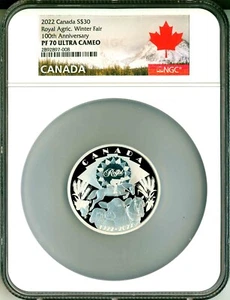 2022 Canada S$30 Royal Agricultural Winter Fair 100th Ann. 2 Oz.  NGC PF70 UC - Picture 1 of 6