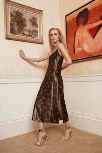 BNWOT SASS & BIDE "Bisous Bisous" Lip Print Midi Dress - Size 8 - - Picture 1 of 9