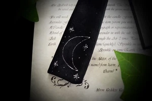 BLACK VELVET WAND BAG Wicca pagan Witchcraft New Moon - Picture 1 of 1