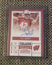 TJ WATT 2017 CONTENDERS DRAFT PICKS COLLEGE TICKET ROOKIE RC AUTO STEELERS