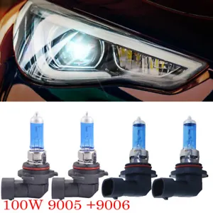 9005 & 9006 Xenon HID Headlight High/Low Beam Halogen Bulbs Combo 5000K White - Picture 1 of 9