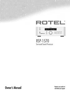 Operating Instructions for Rotel RSP-1570 - Bild 1 von 1