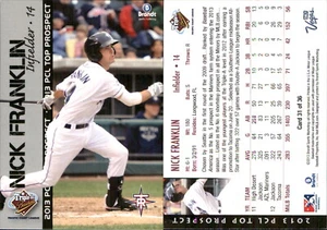 Nick Franklin 2013 Brandt Pacific Coast League Top Prospects #31 RC FREE SHIP - Picture 1 of 1