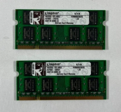 Set of 2 Kingston KVR800D2S6/2G 2GB 800MHz 200-pin DDR2 SO-DIMM RAM 4GB in total - Image 1 of 3