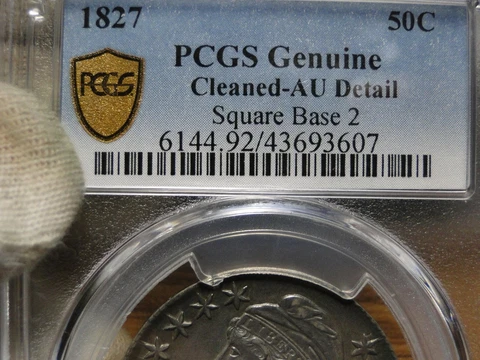1827 Capped Bust Half Dollar  PCGS AU Detail Cover
