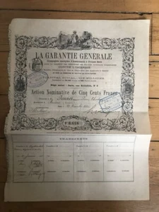 DECO = LA GARANTIE GENERALE 1880 (C5) - Foto 1 di 1