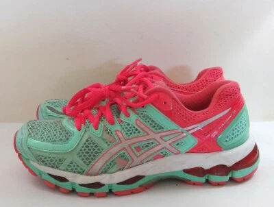 ASICS Women's Gel Kayano 21 T4H7N Mint Green & Pink Running Shoes Size 6.5  - Image 1 of 4