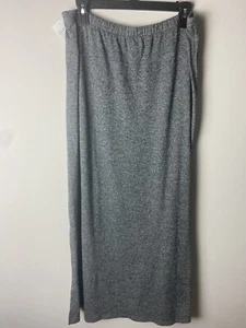 EILEEN FISHER Organic Cotton Full Length Straight Skirt Gray Ash Size Large - Picture 1 of 3