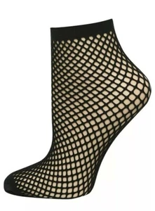 Womens Fishnet Anklet Ropenet Socks Black 1 Pair PRETTY POLLY $12 - NWT - Picture 1 of 3