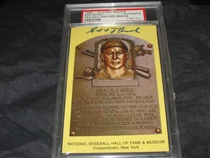 Edd Roush PSA DNA Signed Yellow 1964 Hall of Fame Plaque Autograph ~Cincinnatti - Picture 1 of 4