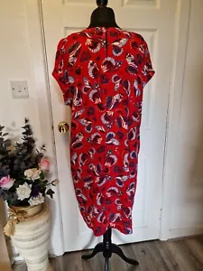 Cecil size M tunic dress with pockets in red with butterfly pattern - Picture 1 of 6