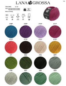 Lana Grossa Cool Wool - Lana de alta calidad para ideas de punto versátiles 50 g - Imagen 1 de 43