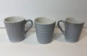 La Rochelle Espresso Cups Ceramic Grey Textured Set Of 3 Mini Succulent Planters - Picture 1 of 6