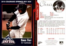 Chris Frey 2010 MultiAd Colorado Springs Sky Sox #7 Card *AutographDen*