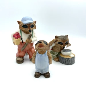 Vintage Goebel Hummelwerk Ringtail Raccoons 1981 Grandpa, Charlie and Max - Picture 1 of 11