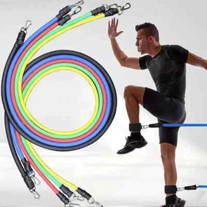 Juego de 11 bandas de resistencia TPE banda de fitness cuerda de tracción banda de entrenamiento elástica con... - Imagen 1 de 7