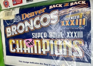 NFL Denver Broncos Vintage Super Bowl XXXIII Flag Banner 3' X 5' NWT - Picture 1 of 5