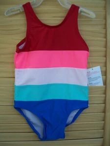 Costume da bagno OLD NAVY nuovo con etichette a righe pezzo unico tank~taglia ragazza da 12M a 18M~NUOVO~12-18 mo - Foto 1 di 2