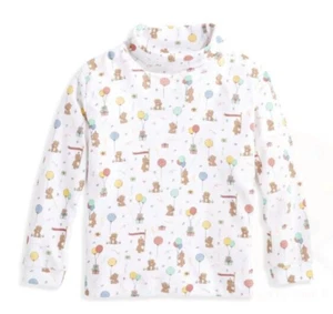 BELLA BLISS Birthday Bear Turtleneck - White/Multi - NWT Boys/Girls 7 - Picture 1 of 3