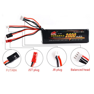 11.1V 2600mAh 8C 3S Li-Poly RC Battery for Walkera WFLY9 RadioLink Transmitter - Image 1 of 4