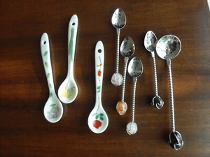 5 Brazil Souvenir Spoons (1 Large with 4 Smaller Spoons with Stone on the Ends) - Picture 1 of 11