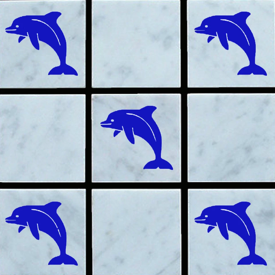 20 x Dolphin Vinyl Wall Tile Stickers Decals Transfer For Bathroom/Kitchen Tiles - image 1 of 1