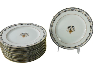 Charles Ahrenfeldt Limoges France AHR213 Dessert Pie Plates 8-1/2" Set/12 - Picture 1 of 12