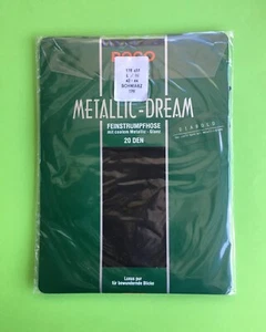 Vintage Nylonstrumpfhose ROGO METALLIC-DREM, 20 DEN, SCHWARZ, III 42-44 - Bild 1 von 5