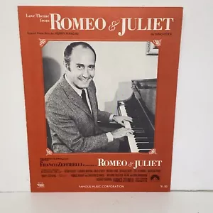 Vintage 1968 Love Theme From Romeo & Juliet Piano Solo Sheet Music by H Mancini - Picture 1 of 12