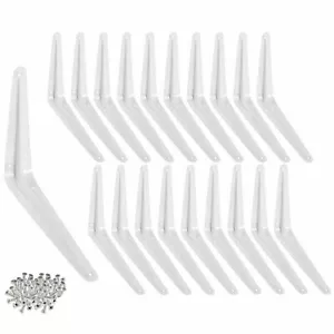 20 Pcs 6" x 8" inch Utility Metal Wall Shelf Corner Bracket Support White LOT - Picture 1 of 6