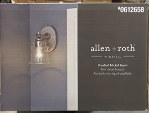 Allen+Roth Winbrell 1-Light Brushed Nickel Vanity Light 9.53” High - Picture 1 of 4
