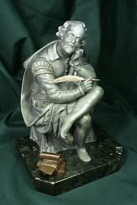 Escultura de Gustavo Adolfo Bécquer. Antimonio. S.XX Sculpture. Antimony - Imagen 1 de 10