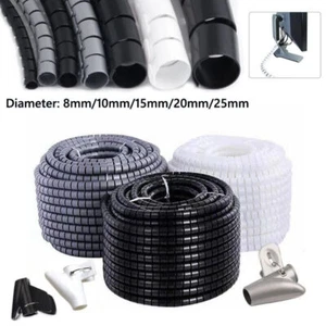 Flexible Spirale Kabel Kabel Stromkabel Aufbewahrung Management Organizer Verpackung Clip - Bild 1 von 18