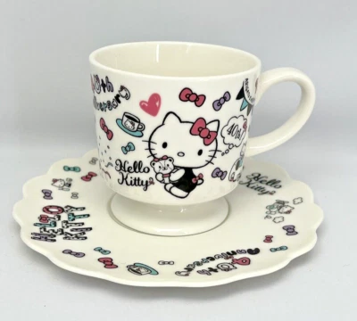 Sanrio Hello Kitty Cup & Saucer 40th Anniversary Limited Lawson Kuji Japan - Bild 1 von 4