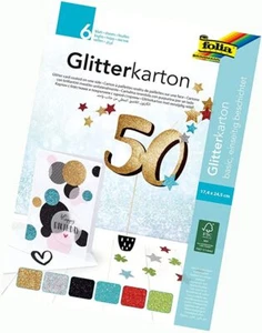 Glitterkarton Basic 6 Blatt einseitig beschichtet 17,4x 24,5 cm - Bild 1 von 7