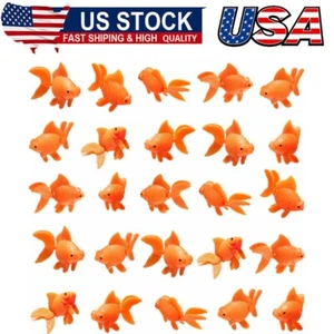 30 Pcs Fake Goldfish Plastic Floating Artificial Aquarium Fish Realistic Moving - Picture 1 of 8