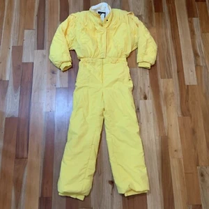 Vtg ROFFE Winter Ski Suit One piece Snowsuit Snow Bib Insulated 80s Womens 10 - Picture 1 of 12