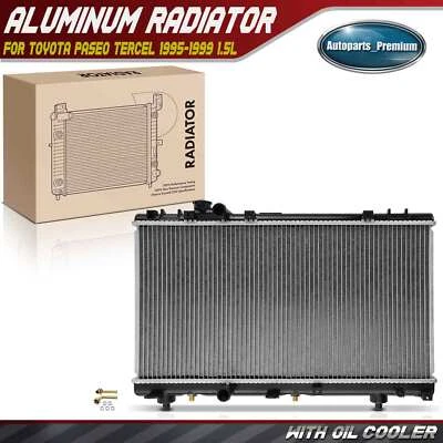Radiator w/ Oil Cooler for Toyota Paseo Tercel 1995 1996-1999 L4 1.5L Automatic - Image 1 of 4