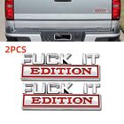 3D Silver&Red Fuck-IT Edition Emblem Badge Decals Car Side Sticker Letters 2PCS