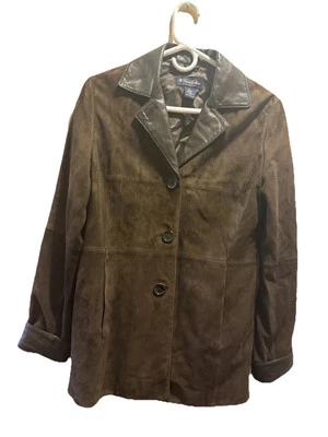 Brooks Brothers Chaqueta Cuero Genuino Mujer Talla 4 Vintage Marrón Foto 1 de 4