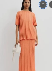 Country Road Knit T-Shit Size S In Mango - Picture 1 of 7