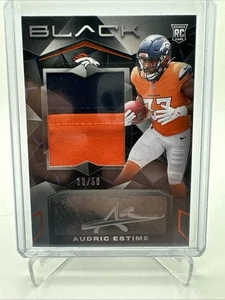 AUDRIC ESTIME 2024 PANINI BLACK RPA ROOKIE 2 Color PATCH BRONCOS RC AUTO /50 - Picture 1 of 2