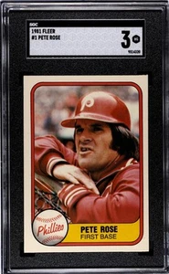 Fleer #1 Pete Rose 1981 - "The Hit King" Philadelphia Phillies - SGC 3 - Imagen 1 de 2