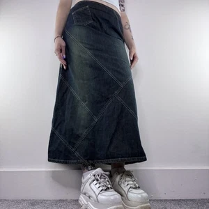 Y2K Vintage Faded Denim Cargo Pocket Maxirock - Bild 1 von 8