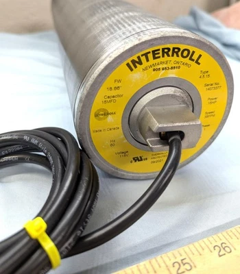 Motor de tambor de banco de control de rodillos transportadores Interroll Foto 1 de 4