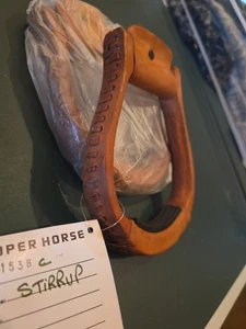 Saddle Stirrups Western Saddle Engraved Oxbow With Black Grip  - Picture 1 of 4