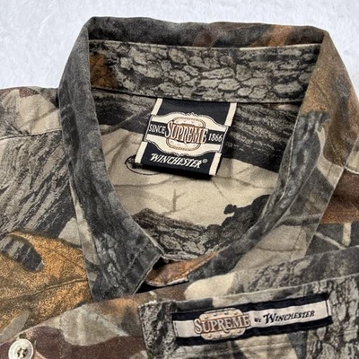 Camisa de Colección Winchester Supreme Camuflada RealTree Madera Dura Manga Corta Botón Para Hombres XL Foto 1 de 4