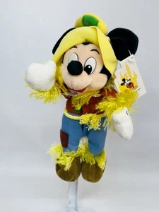 Disney World Mickey Mouse Scarecrow Plush Bean Bag Autumn With Tag Halloween - Picture 1 of 3