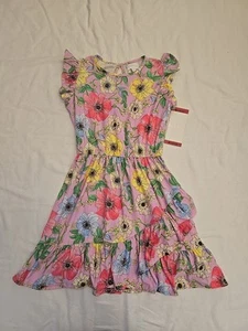 BCBG GIRLS FLORAL DRESS RUFFLED SHOULDERS (MULTI M 10/12)NWT - Picture 1 of 6